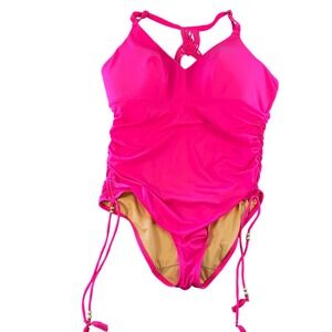 Swim by Cacique Hot Pink One Piece Swim Suit Size 18 Beach Pool Vacation